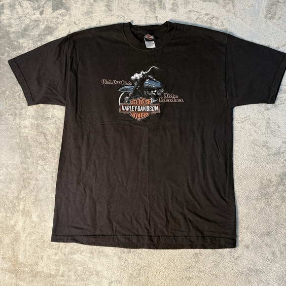 Harley-Davidson Other - Vintage 2007 Harley Davidson Plattsburgh NY T Shirt Mens XL Black Old Dudes